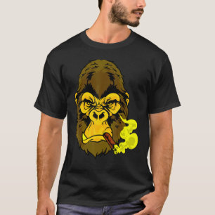 Camiseta Fumante De Cigarro Significa Gorila Amarela Para C