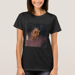 Camiseta Fumante Engraçado de Marmota Cigarro Geração Z Mem