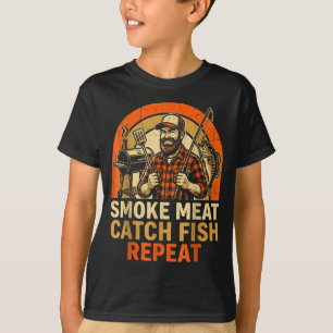 Camiseta Fumar carne pegar peixe repetir churrasco pai pesc