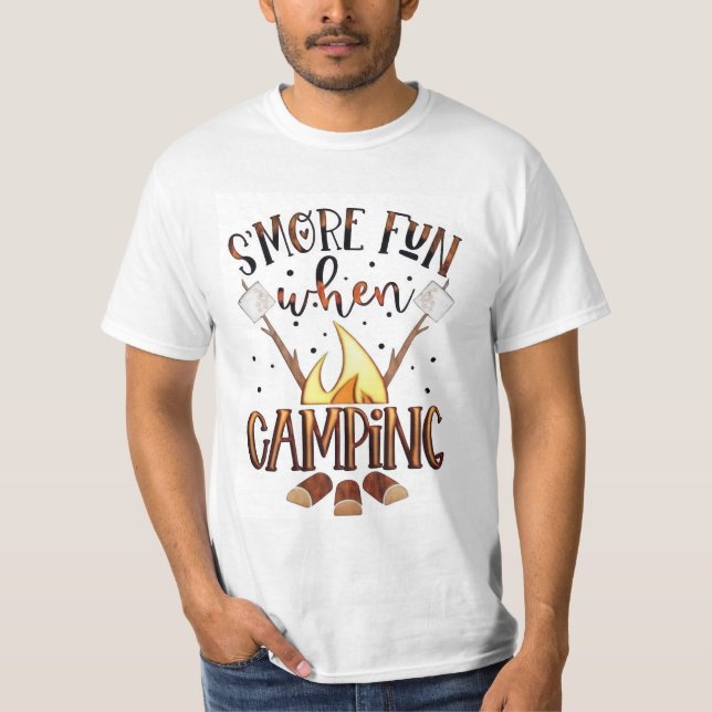 Camiseta Fumar diversão ao acampar (Frente)