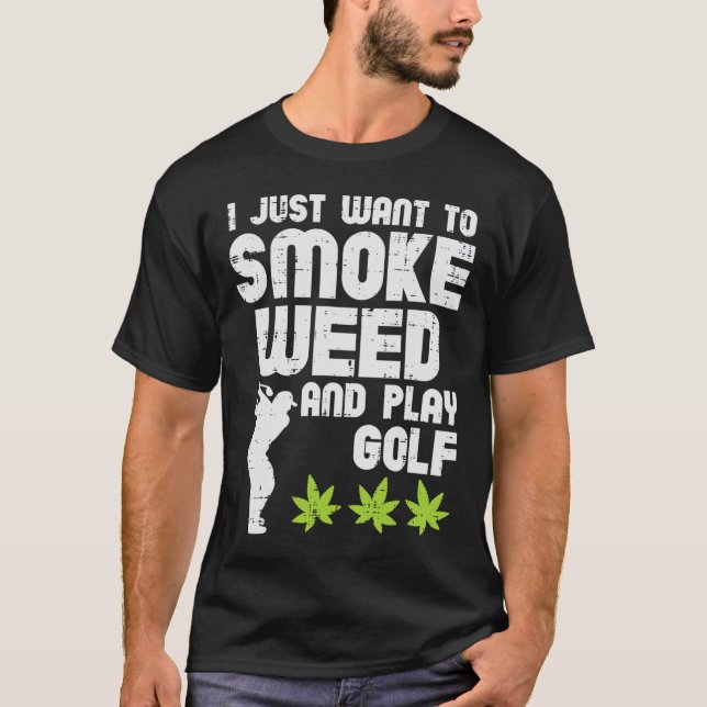 Camiseta Fumar Maconha Jogar Golfe Golfe Thc Golfista Doidã (Frente)