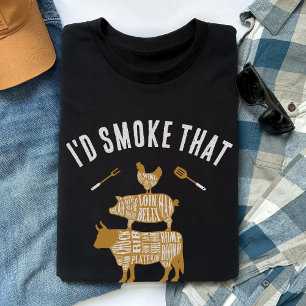 Camiseta Fumava aquele CHURRASCO de carne fumante, um prese