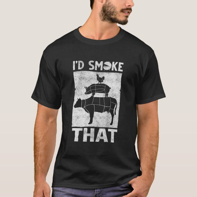 Camiseta Fumava isso, CHURRASCO Engraçado Fumante Padre Bar (Frente)