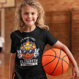 Camiseta Fun Birthday Boy with Basketball Theme