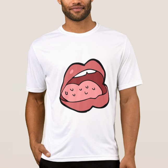 Camiseta Fun Cartoon Open Mouth and Lips (Frente)
