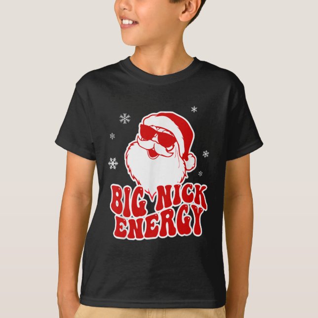 Camiseta Fun Christmas Big Nick Energy Santa Naughty Adult  (Frente)