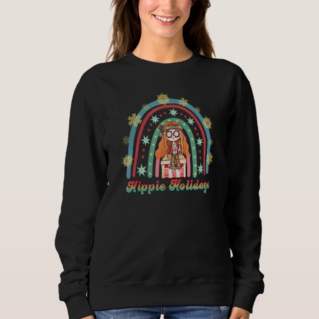 Camiseta Fun Christmas Have A Hippie Holidays Retro Christm (Frente)