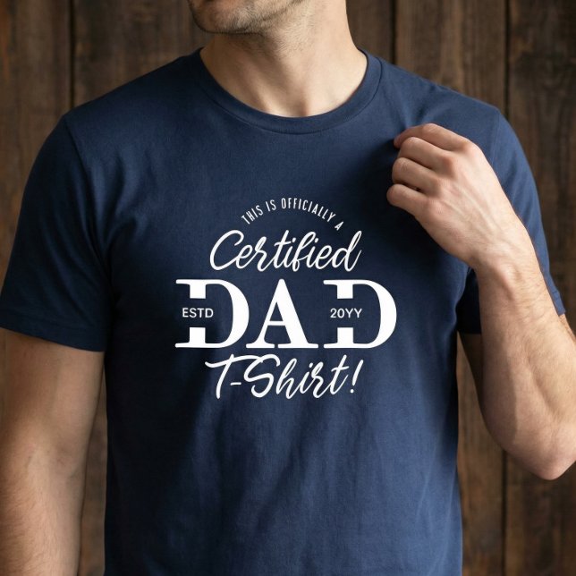 Camiseta Fun First Father’s Day Certified Dad New Dad Est. (Fun First Father’s Day Certified Dad New Dad Est. Tri-Blend Shirt)