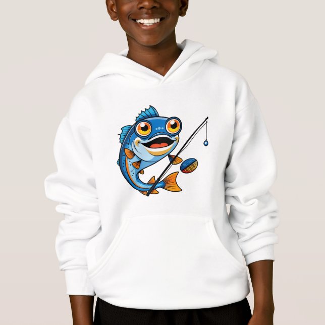 Camiseta Fun Fish Cartoon – Kids’ Hoodie (Frente)