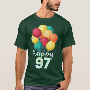 Camiseta Fun Happy 97 Year Old Colorful Balloons 97th Birth