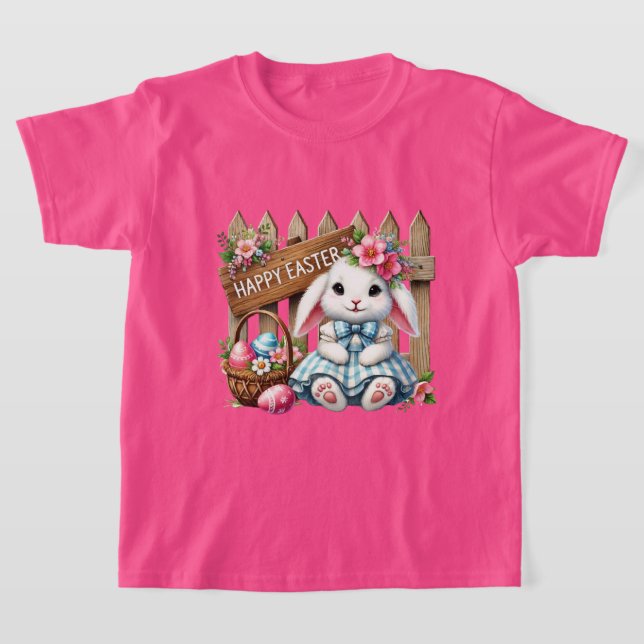 Camiseta Fun Happy Easter bunny girls (Postura )