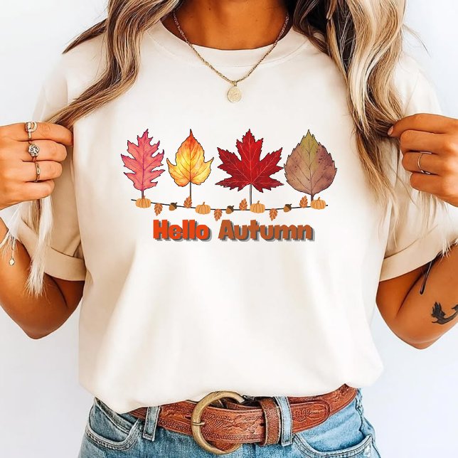Camiseta Fun "Hello Autumn" Sweater  (Criador carregado)