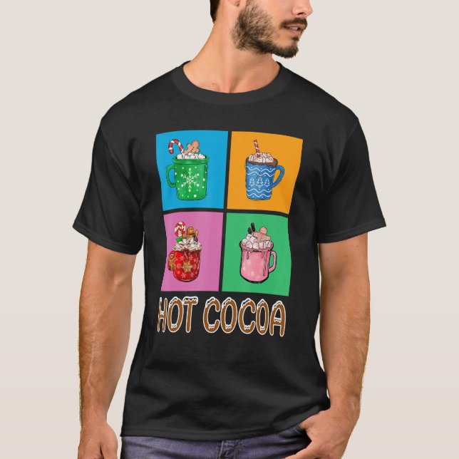 Camiseta Fun Hot Cocoa Holiday Graphic Design (Frente)