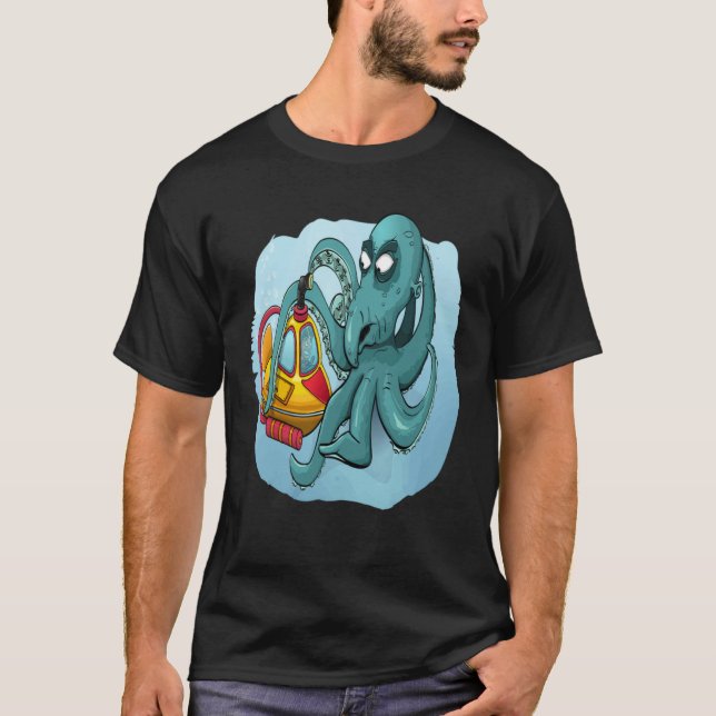 CAMISETA FUN OCTOPUS OCTOPUS DIVER PERISCOPE UNDERWATER SUB (Frente)