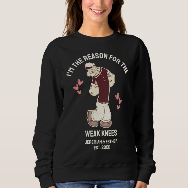 Camiseta Fun POPEYE Weak At The Knees Valentines Couples (Frente)