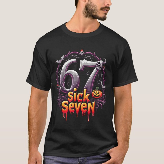 Camiseta Fun Six Seven 6 7 Meme Design Fun Sick Seven Hallo (Frente)
