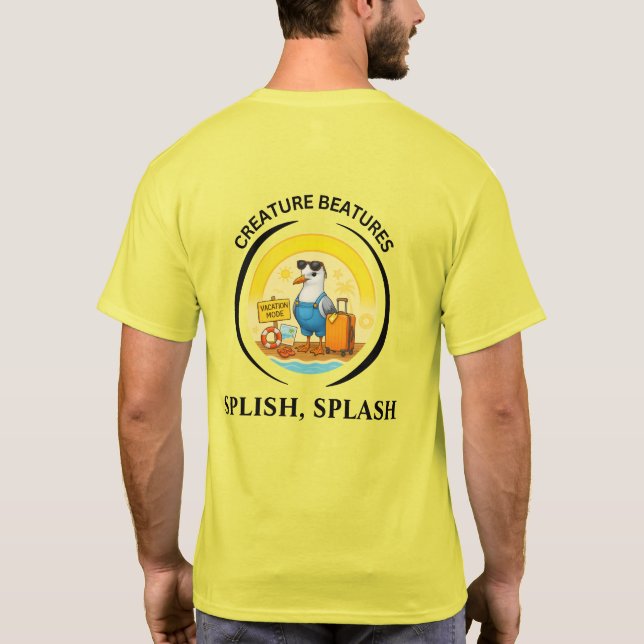 Camiseta fun sunny destination seagull beach traveller (Verso)