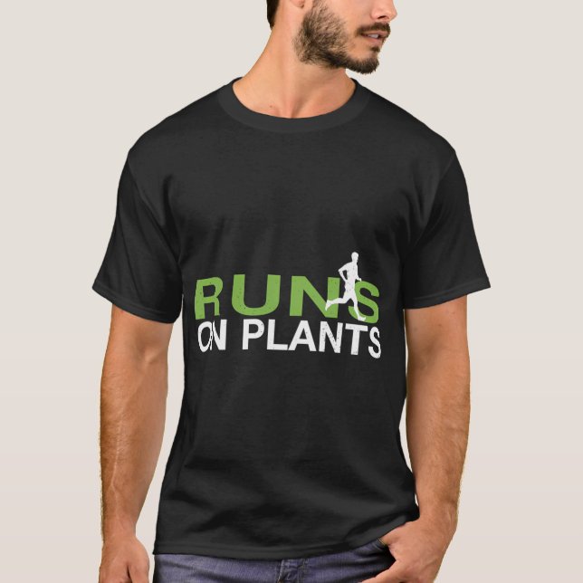 Camiseta Funciona Em Vegan Runner Baseado Em Plantas (Frente)