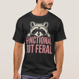 Camiseta Funcional Mas Feral Guaxinim Sarcástico Fofo