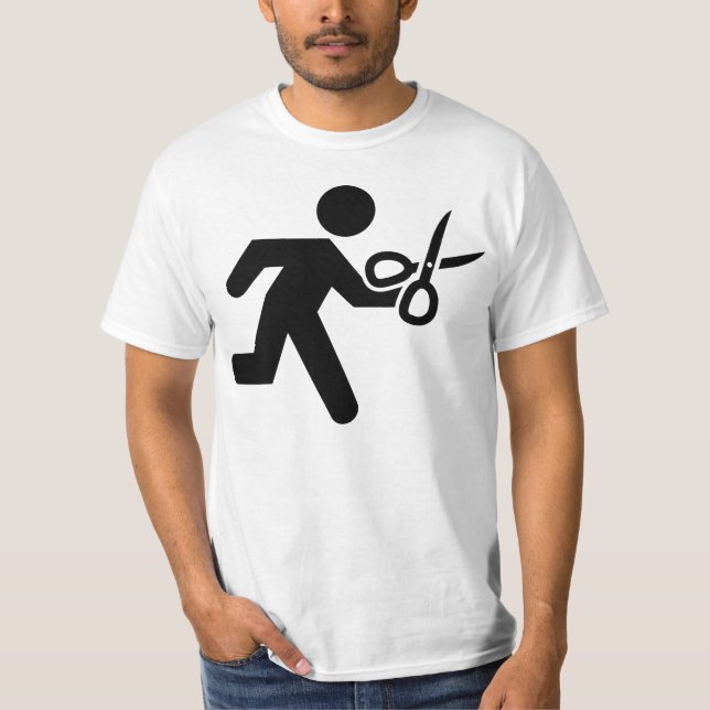 Camiseta Funcionamento com tesouras (Frente)