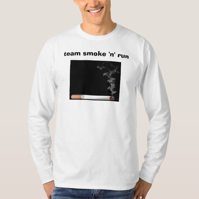 Camiseta funcionamento do fumo "n" da equipe (Frente)