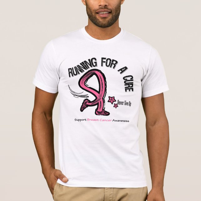 Camiseta Funcionamento para um cancro da mama da cura (Frente)