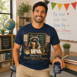 Camiseta Funcionando com Café Gelado e Orações Professor Gu
