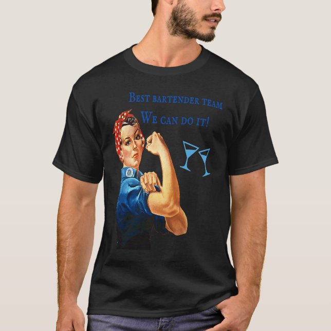 Camiseta Funcionário Barman Melhor Equipe Divertida Mulher  (Frente)