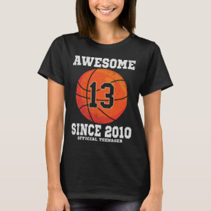 Camiseta Funcionário de 13 Birthday Bysketbyll Fan 13 Anos