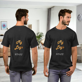 Camiseta Funcionário de logotipo de empresa preto