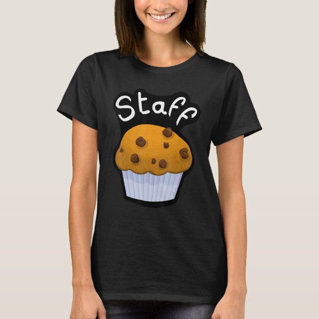 Camiseta Funcionarios bar Croissant para café e padaria que (Frente)