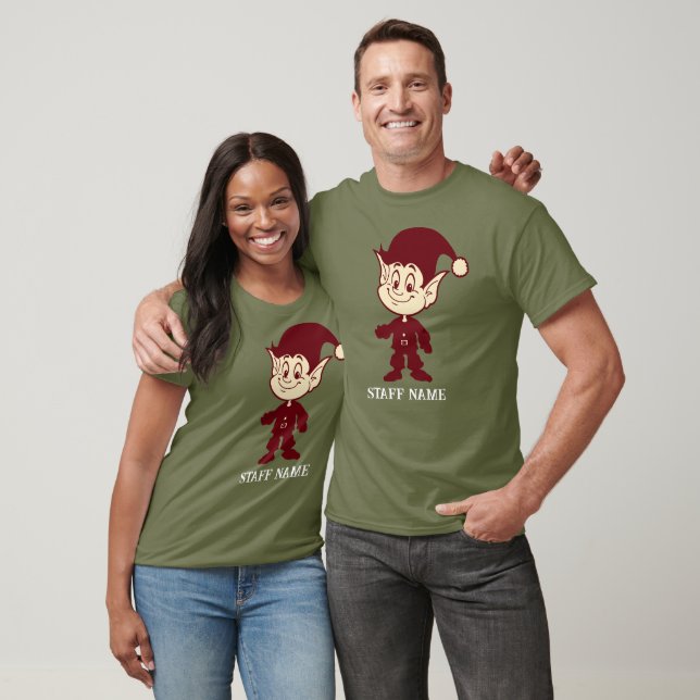 Camiseta Funcionarios de Natal Elves, Papais noeis Engraçad (Unissex)