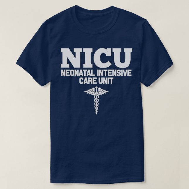 Camiseta Funcionarios NICU Registrado de Unidade de Cuidado (Frente do Design)