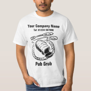 Camiseta Funcionarios Pub Servindo Comida ou Pub Grub