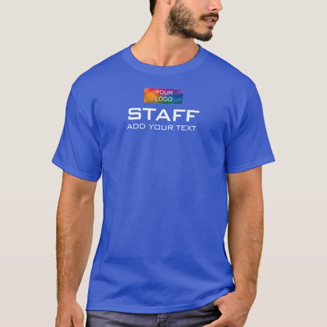 Camiseta Funcionarios Real Azul Membro Personalizado Duplo  (Frente)