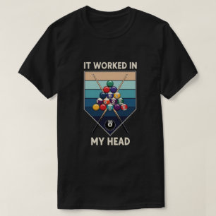 Camiseta Funcionou na Minha Cabeça Retro Bilhar Esportes co