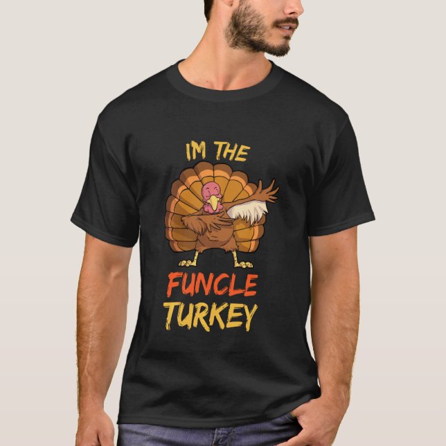 Camiseta Funcle Turkey Matching Family Group Ação de Graças (Frente)
