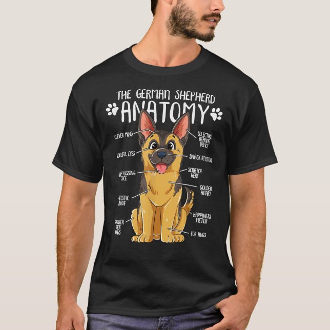 Camiseta Fundador do German shepherd de Anatomia Engraçado (Frente)