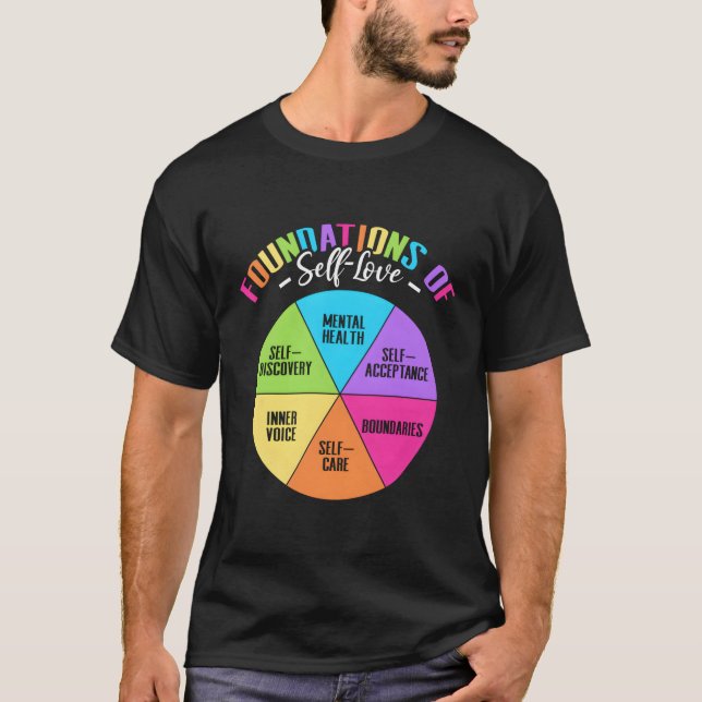 Camiseta Fundamentos Da Autodescoberta de aceitação de amor (Frente)