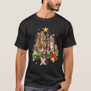 Camiseta Fundição de X-Mas da Árvore de Natal do Basset 