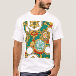 Camiseta Fundo Árabe Elegante do ouro