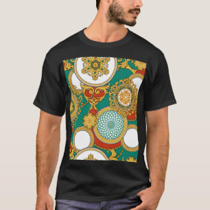 Camiseta Fundo Árabe Elegante do ouro