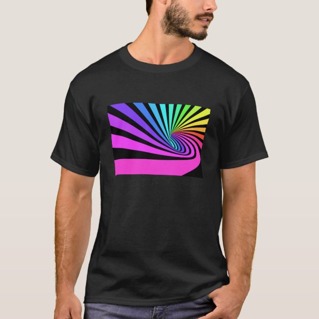 Camiseta Fundo com faixas coloridas (Frente)