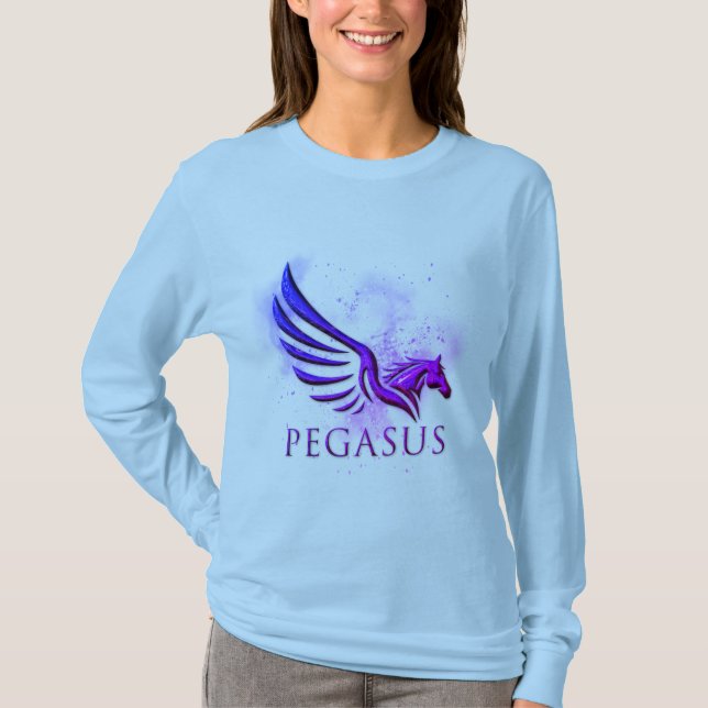 Camiseta Fundo Cósmico de Pegasus, Asas Incríveis (Frente)