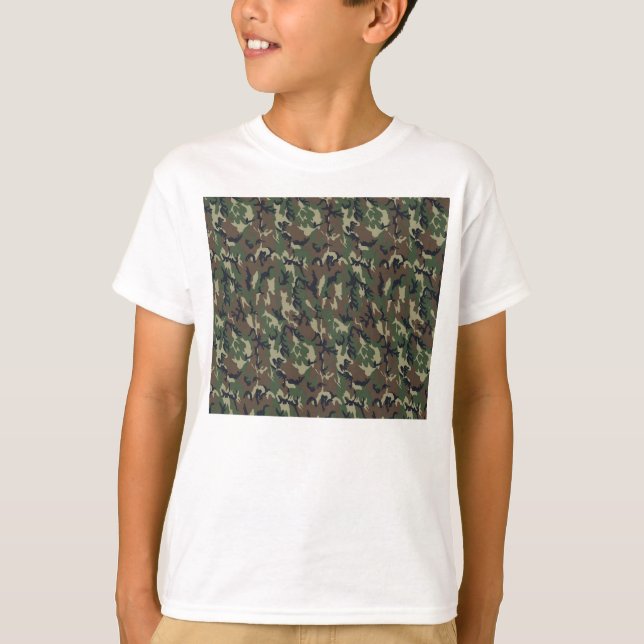 Camiseta Fundo da Camuflagem Florestal Militar (Frente)