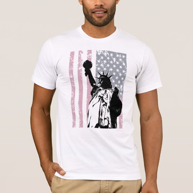 Camiseta Fundo da estátua da liberdade (Frente)