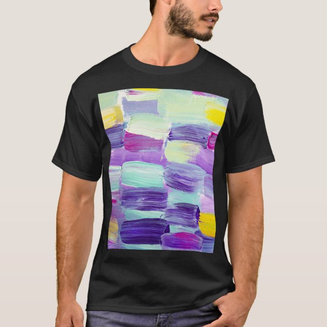 Camiseta Fundo de Abstrato de Arte Pintada à Mão (Frente)