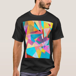 Camiseta Fundo de Aquarela Geométrica abstrato Colorida
