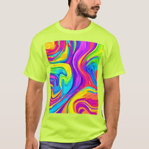 Camiseta Fundo de cores vibrantes: Arte inicial do desenho