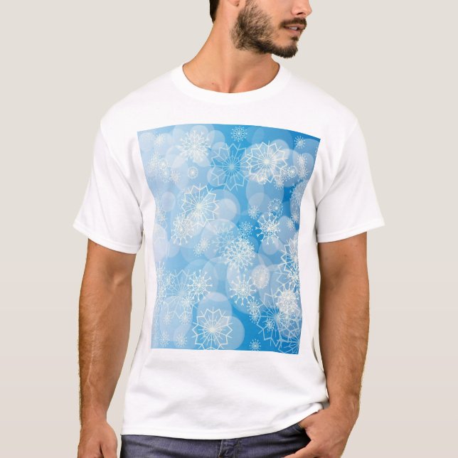 Camiseta Fundo de flocos de neve (Frente)